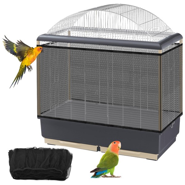 Bissap Bird Cage Seed Catcher, 90-118‘’ Universal Birdcage Net Nylon