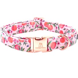 Lionheart glory Pink Dog Collar Peach Print Dog Collar Girl Soft Durable Adjustable Dogs Collar Spring Collar Dog Pet Gift