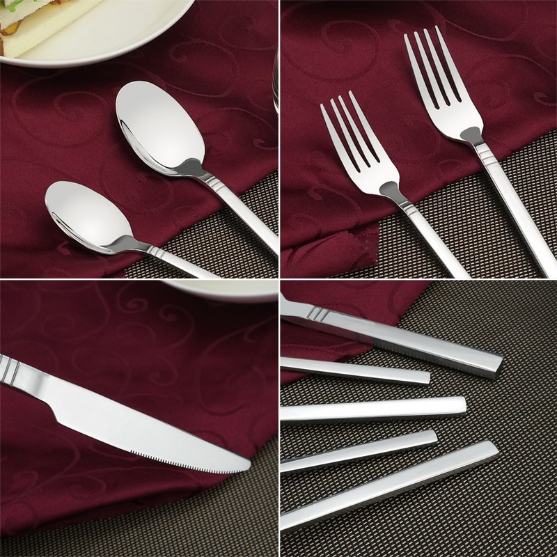 Fiaze 80-Piece Flatware Cutlery Silverware, Stainless Steel, Service for 16