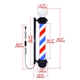 WDZD 45'' Red White Blue Barber Pole Light