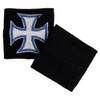Sportfanshop24 Sweatband/Bracelet/Wrist Band Iron Cross in White on Black Background