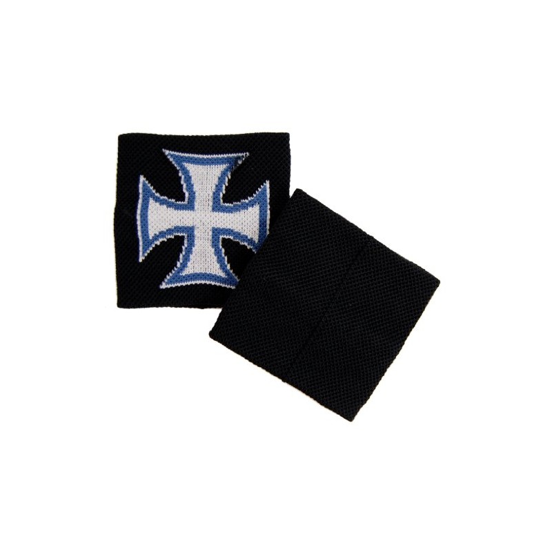 Sportfanshop24 Sweatband/Bracelet/Wrist Band Iron Cross in White on Black Background