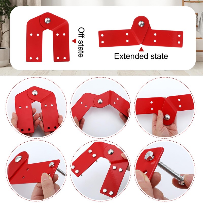 Tandefio 4 Pcs Attic Ladder Hinge Replacement Kit Herringbone Ladder