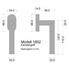 Gedotec Window Handle Stainless Steel Window Olive L Shape on