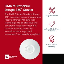 SensorSwitch Ceiling Motion Sensor, Passive Infrared PIR Occupancy Sensor, 360 Degrees Small Motion Detection, Indoor Use, Line Voltage, Standard Range