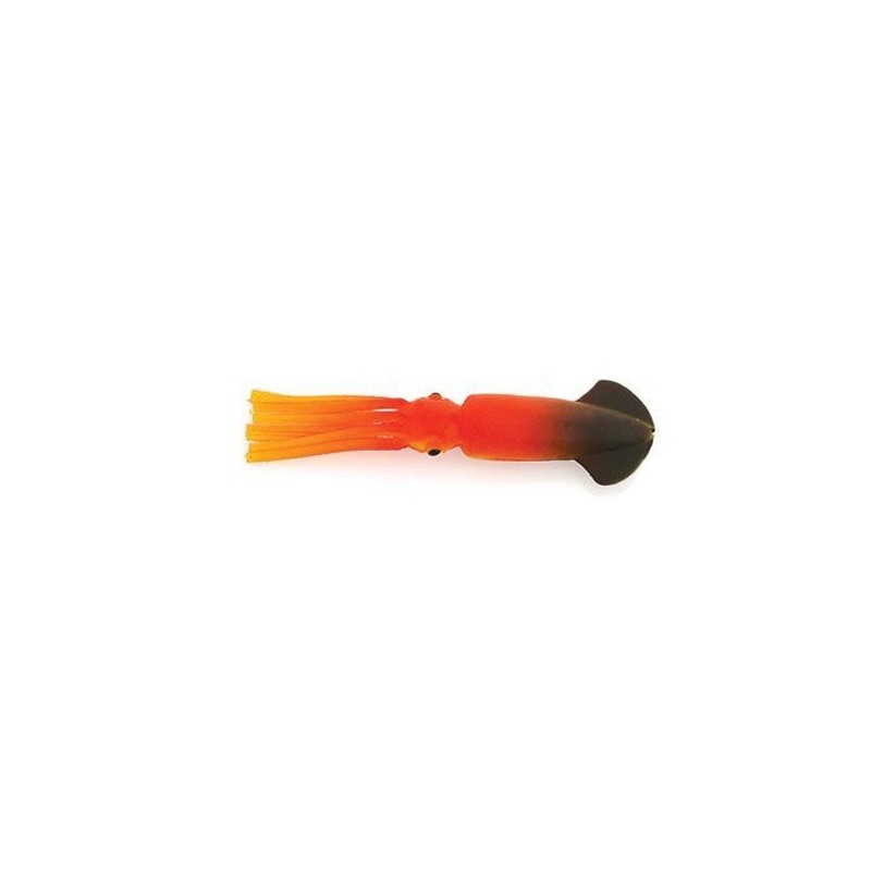 P-Line Rock Cod Squid Rig (2 Hook), Orange/Yellow/Black, 3-1/2"