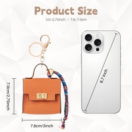 Playexen 2 PACK Mini Backpack Keychain, Cute Cosmetic Bag for Purse with Wrist Strap, PU Leather Makeup Bag Headphone Pouch for Girls Women, Birthday/Party/Christmas Gifts (Ladder-Black+Pink)