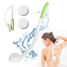 Rücken Eincremehilfe Set (3 Austauschbare Bürstenköpfe), Extra lange Rückenbürste mit langem stiel - 2024 Optimale Rückenpflege