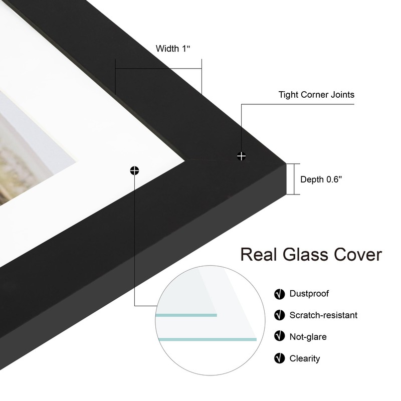 Hongkee 13x39 Puzzle Frame 2 Packs, Real Glass and Black
