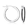 Ross-Simons 0.29 ct. t.w. Black Diamond Inside-Outside Hoop Earrings in