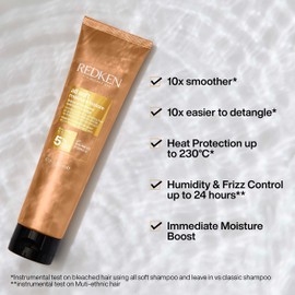 REDKEN All Soft Moisture Restore, Leave In Conditioning Moisture Boost Treatment, For Dry Hair, With Hyaluronic Acid, Hydrates and Adds Definition and Shine, 150 ml