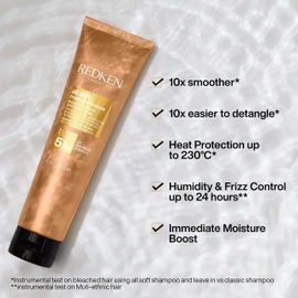 REDKEN All Soft Moisture Restore, Leave In Conditioning Moisture Boost Treatment, For Dry Hair, With Hyaluronic Acid, Hydrates and Adds Definition and Shine, 150 ml