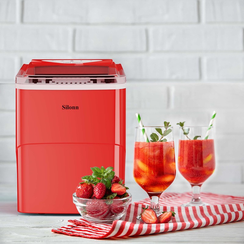 Silonn Ice Makers Countertop, 9 Cubes Ready in 6 Mins,