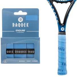 Raquex Endure Racket Overgrip Tape - Pack of 3 Racket Overgrip Tape, 0.75 mm Thick, Non-Slip Overgrip Tape for Tennis, Badminton, Squash Rackets, Padel (Royal Blue)