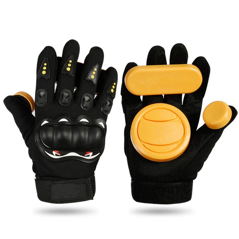 POFET Skateboard Gloves Downhill Slide Gloves Fire Stone Flint Sparks