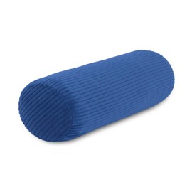 Neck Bolster XXL Corduroy Blue Neck Pillow Extra Long Oeko-Tex 100 and Washable at 40°C - Neck Support Pillow with Cover for Car, Plane, Travel or for Reading and Relaxing at Home - 15 x 70 cm