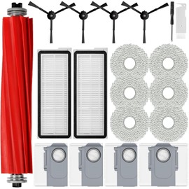 Accessories Kit for Roborock Qrevo S/Qrevo Pro/Qrevo MaxV Robot Vacuum Cleaner, 1 Main Brush, 4 Dust Bags, 4 Side Brushes, 2 Filters, 6 Mop Cloths, 2 Cleaning Tool, Replacement Parts Spare Attachments