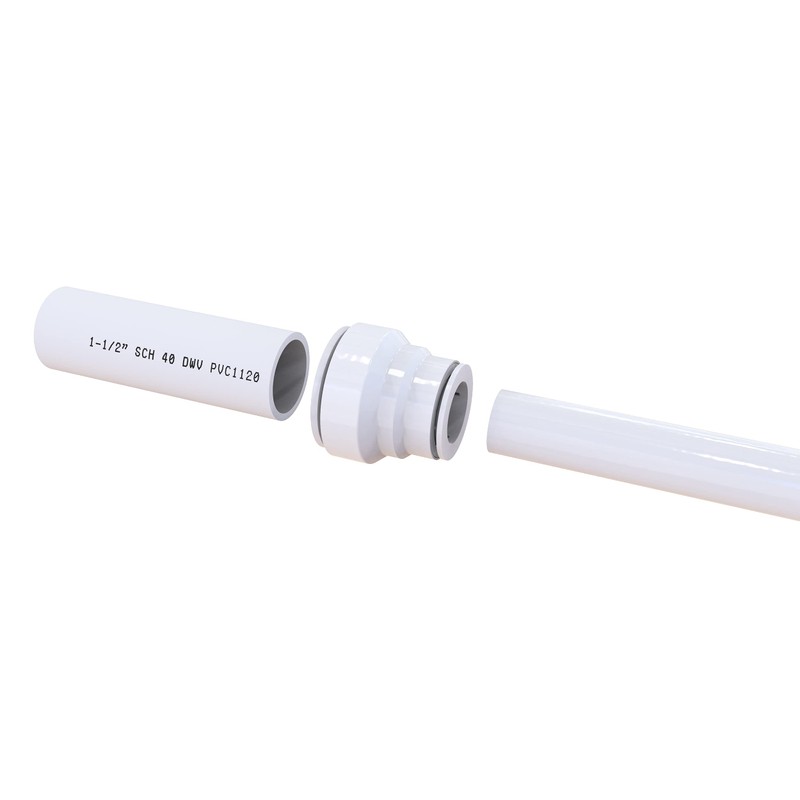Keeney 96IPK Insta-Plumb 1-1/4 in. Plastic Push-to-Connect Trap Adapter, White