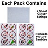 Articlings 12 Christmas Picture Baubles Window Stickers, Winter Holiday Clings,