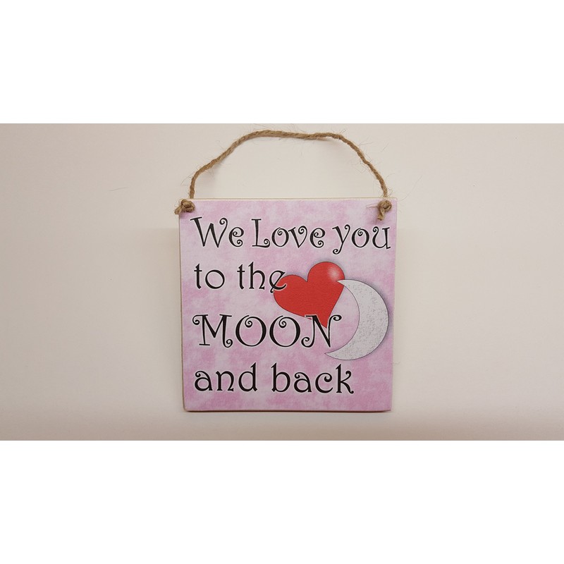 HmHome We Love You To The Moon and Back Pink