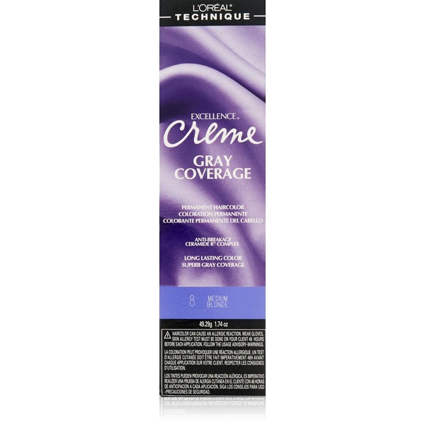 Loreal Excellence Creme Color #8 Medium Blonde 1.74 Ounce (51ml) (6 Pack)