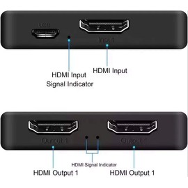 4K@60Hz HDMI Splitter 1 in 2 Out | High-Speed 1x2 HDMI Amplifier Splitter for Dual Monitors - Mirror/Duplicate