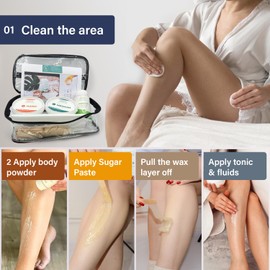 Sugaring Paste Hair Removal Medium Classic Sugar Wax Kit - For Full Body/Brazilian/Bikini line and legs, Easy to use in the Home for Women & Men. Vegan, Hypoallergenic, No-heat waxing | 1.1 LB/500g