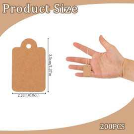 200 pcs Price Tags, Jewelry Price Tags Price Labels with String Hang Labels Tags with String Small Gift Price Tags Display Tag Price Labels for Display Jewelry Clothing (35 X 22mm)