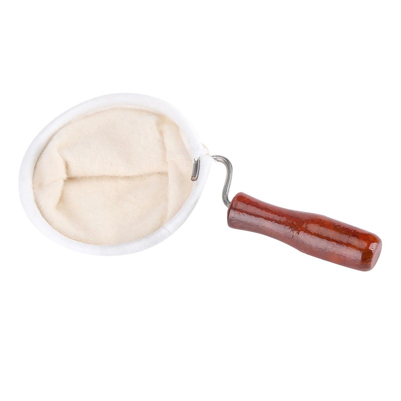 Reusable Washable Flannel Fabric Coffee Strainer with Wooden Handle Coffeesock