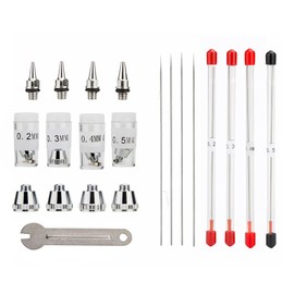 Uouteo Airbrush Needles Nozzle 0.2mm, 0.3mm,0.4mm, 0.5mm Airbrush Gun Nozzle Needle Tip Replacement Parts for Airbrush Gun