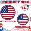 48PCS 4th of July Plates, Red White Blue Patriotic Paper