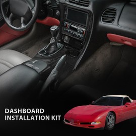 CHEDA Double Din Radio Center Dash Bezel Kit Carbon Fiber Compatible with Chevy Corvette C5 1997 1998 1999 2000 2001 2002 2003 2004