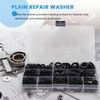 Bzocio 600Pcs Black Nylon Rubber Flat Washer Assortment Kit for