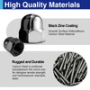 16Pcs 3/8"-16 Acorn Cap Nuts, Zinc Plating-Black Hex Head Acorn