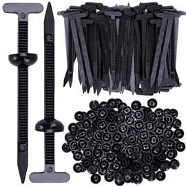 50Pcs Nylon Universal Cable Tie Buckle with Pin & Button Design，Automotive Zipper Clips - Zip Ties Heavy Duty Self-Locking Car Repair Fasteners as Fender, Fender Liner, Bumper(UV Resistant)