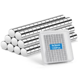 Wzone 4x3mm Small Magnets, 120 Pack Strong Fridge Magnets Mini Round Magnets for Office, Crafts, Whiteboard, Miniature Model, Photos and DIY