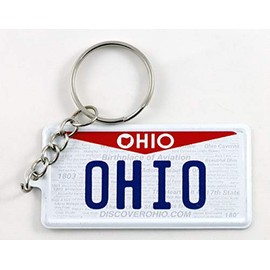Ohio License Plate Aluminum Ultra-Slim Rectangular Souvenir Keychain 2.5" X 1.25"x 0.06"