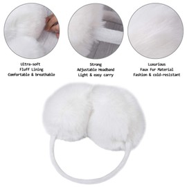 Justay Comf MHERWEG Women's Ear Muffs Adjustable Winter Cuddly Earmuffs Warm Great Gift for Women, A-White