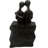 Haute Collage Couple Sitting On a Rock Romantic Sculpture (Bronze,