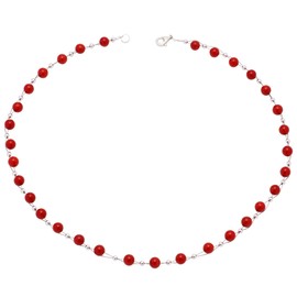 Chain necklet made of real coral red coral necklace chain necklet ladies