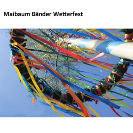 2.5cm*22m*6 Farbe Maibaum Bänder Wetterfest, Seidenbänder Bunt,Dekoband,Geschenkband