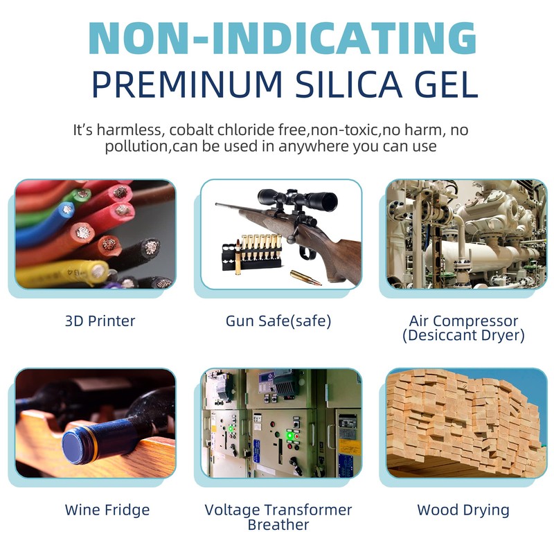 Wisesorb 6 LBS Pure White Silica Gel Desiccant Beads, 1-3mm