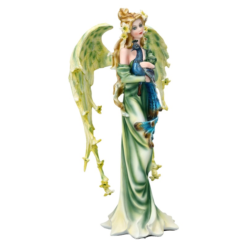 Pacific Giftware Fairy Angel Figurine Teao with Peacock, 23.5 cm,