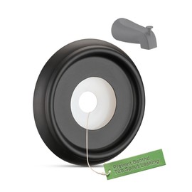 OrgCreator Tub Spout Cover Ring with Seal Back Hole Cover Fit 1/2" Copper Pipe, Thread Pipe, Prvent Leaking from Behind Tub Spout, 1-1/2 Inch ID and 3-5/8 Inch OD, Matte Black