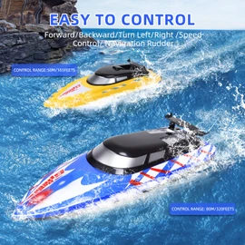 2Pack RC Boat,20+/10+MPH Remote Control Boats with LED Light for Kids and Adults,2.4G High Speed Remote Control Boats, Fast RC Boats for Pools and Lakes,4 Rechargeable Battery Pool Toys for Kids