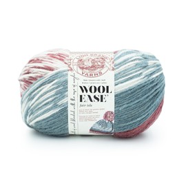 Lion Brand Yarn Wool Ease Fair Isle Yarn, 1 Pack, Merlot/Charcoal