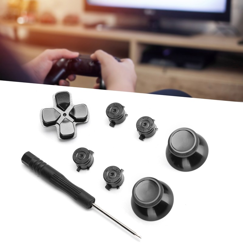 Game Controller Aluminum Alloy Buttons Thumb Stick Set Replacement Parts