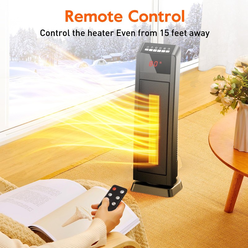 GiveBest Space Heater for Large Room, 24" Ceramic Heater with