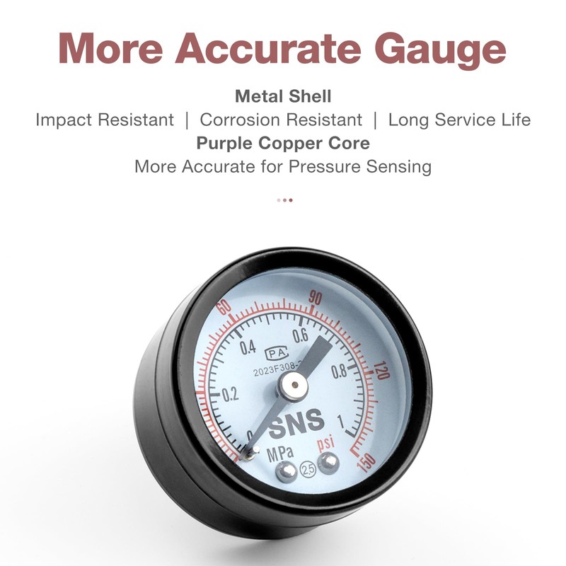SNS Air Compressor Pressure Regulator With Bracket and Gauge Female