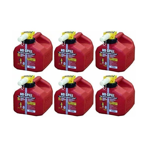 No-Spill 1415 1-1/4-Gallon Poly Gas Can (CARB Compliant) , 6